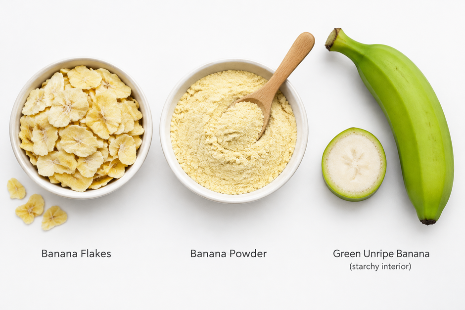 Banana Flakes vs. Banana Powder vs. Green Banana Flour: Which Is Best for Digestion?
