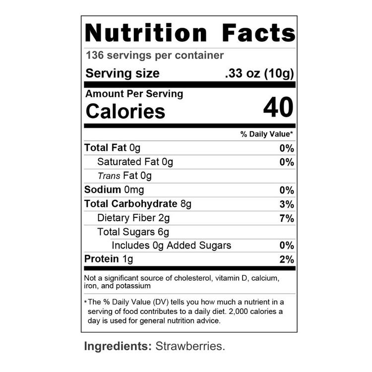 Freeze Dried Strawberry Slices Nutrition Facts
